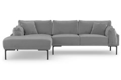 Leo Corner Sofa Left Chaise, Steel Grey