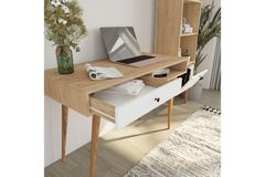 Bi̇Mossa Janus Bureau Met Planken En Boekenkast, Mand Wit, U5020