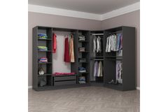 Medway Tideway Kledingkast met 7 Deuren, Antraciet en Zwart