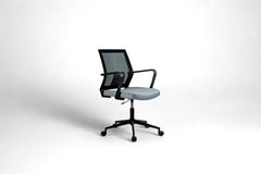 Mesh Bureaustoel, Metalen Poten, Grijs