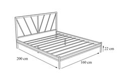 Ingolstadt Dobby Metalen Bedframe, 160x200 cm, Wit