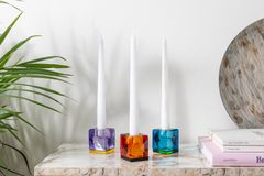 Esme Candle Holder, Orange