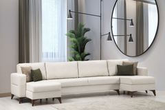 Kristal Hoekbank, Beige