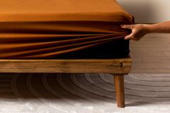 Ranforce Fitted Sheet, Double Size, Terracotta