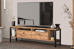 Alaluna TV-Meubel met Metalen Poten, 160 cm, Pijnboom