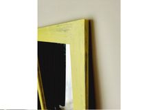 Wood Rechthoekige Staande Spiegel, 140x60 cm, Geel