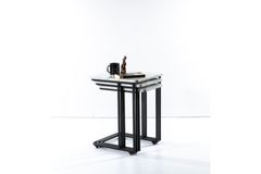 Mono C Salontafel, 3-Dlg, Wit Marmer