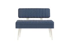 Vina Opbergbank Gestoffeerd, Wit & Donkerblauw