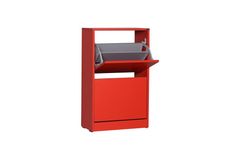 Adore Flat Duo 2-Tier Shoe Storage Cabinet, Red