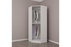Medway Hoekkledingkast, Wit en Grijs