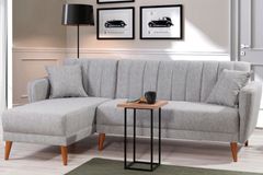 Aqua Corner Sofa Bed Left Chaise, Grey