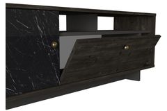 Artem TV Unit, 140 cm, Walnut & Black