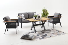 Capella Dubbele Tuinloungeset, Antraciet