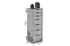 Flow Hoge Ladekast met 7 Lades, Hoogglans Wit