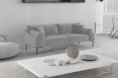 Leo Three Seater Sofa, Steel Grey