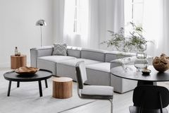 Frid Linnen 3-Zitsbank, Lichtgrijs