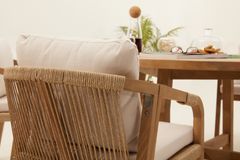 Monte Carlo Round Tuinset, 6 Zits, Creme