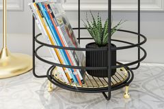 Bino Avant-Garde Bijzettafel met Rekken & Gouden Poten