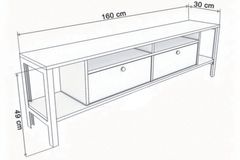 Alaluna TV-Meubel met Metalen Poten, 160 cm, Antraciet