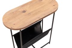 Covent Side Table with Magazine Rack, Walnut & Black