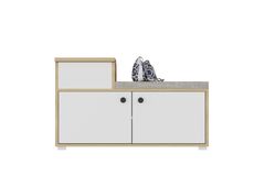 Elegante Schoenenkast, Wit en Eik