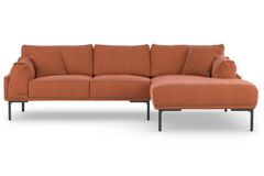 Leo Corner Sofa Right Chaise, Rust Orange