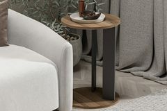 Ema Bijzettafel, Walnoot en Antraciet