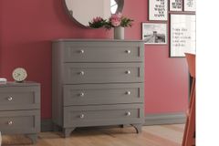 Zenio Side Chest of Drawers, Grey