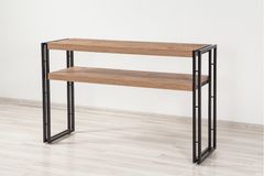 Cosmo Console Table, 140 cm, Dark Wood & Black