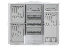 Country West Kledingkast met 6 Deuren, Wit