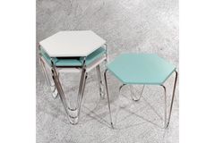 Midi Pyramide Zettafelset, Turkoois & Wit