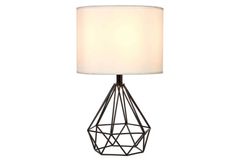 Viterbo Industrial Table Lamp, Black and Cream