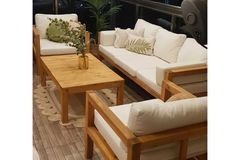 Lina Outdoor Sofa Set, Cream