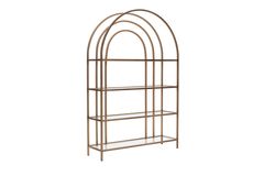 Lola Curve Bookcase, 120 cm, Brass
