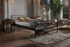Manyas Metalen Bedframe, 120x200 cm, Zwart