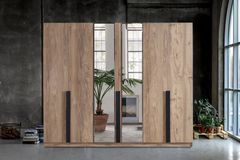 Premium 6 Door Wardrobe, Walnut