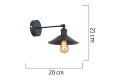 Apliqa Wilster Retro Wandlampenset, 2 Stuks, Zwart