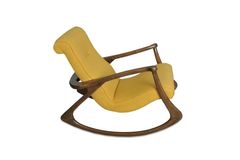 Asien Schommelstoel, Asgrauw, Geel en Walnoot