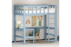 My World Children's Bunk Bed With Desk, Blue