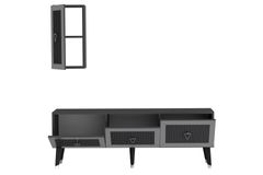 Bare Tv-Meubel, Antraciet Zilver