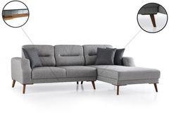 Anka Hoekbank Rechts, 250x170 cm, Lichtgrijs