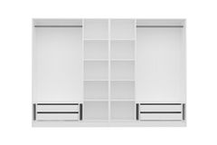 Medway Kledingkast met 6 Deuren, 4 Lades en Spiegel, Wit