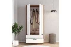 Puzzle 2 Door with 2 Drawers Wardrobe, White