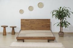 Luna Patna Houten Bedframe, 100x200 cm, Walnoot