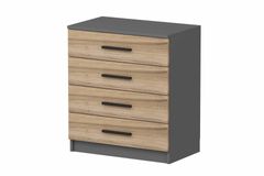 Tideway Ladekast met 4 Lades, Antraciet en Walnoot