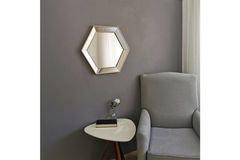 Neostyle Decorative Hexagonal  Full Length Mirror, 60 x 52, Silver