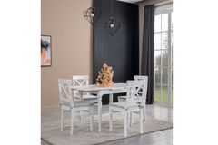 White Eettafelset, 70x80 cm, Grijs