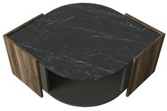 Marbel Coffee Table, Walnut & Black