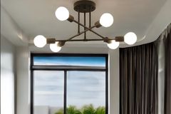 Akra 6-Light Chandelier, Black