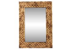 Wood Andy Decoratieve Wandspiegel , 80x60 cm